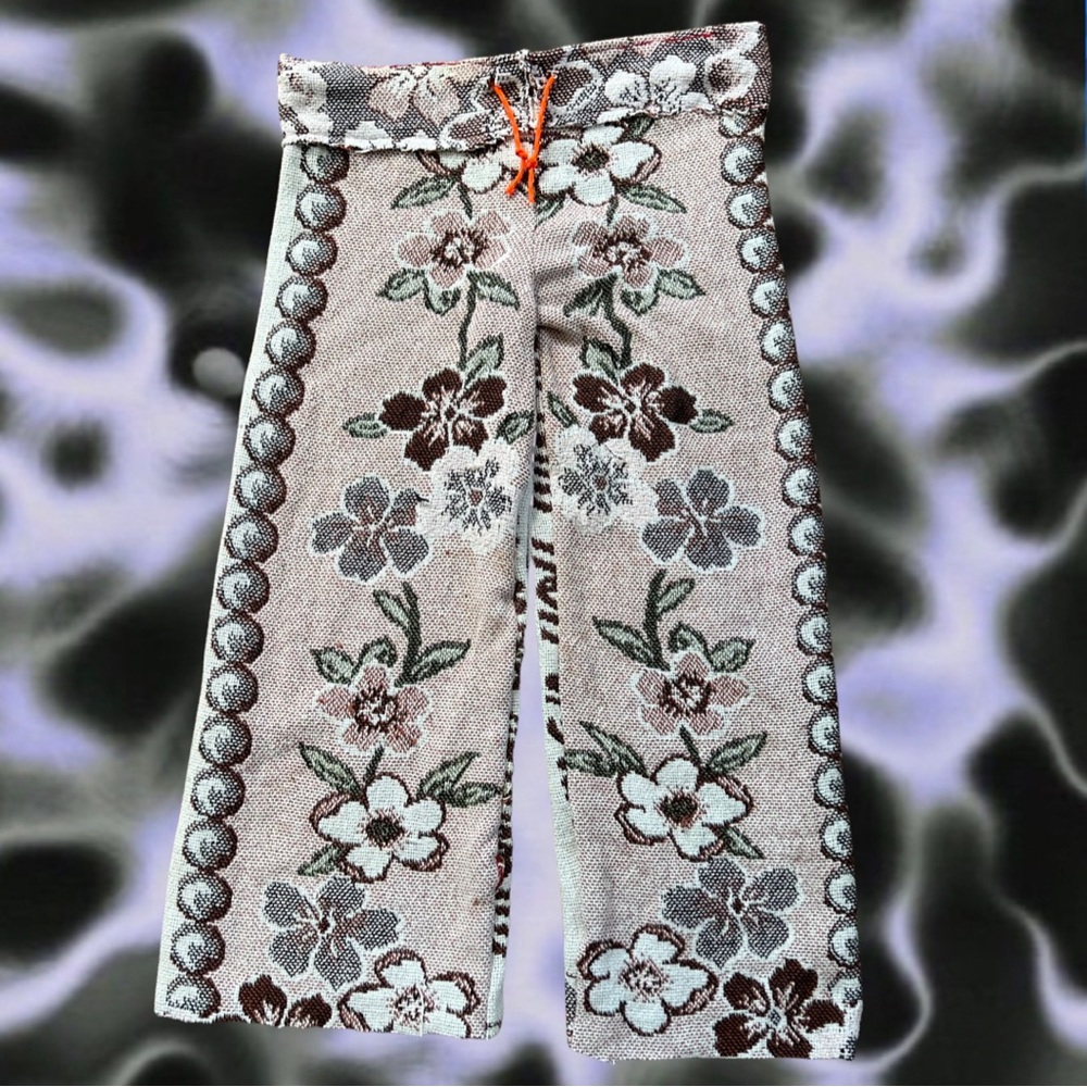handmade quilted blanket flower pants sweatpants / joggers